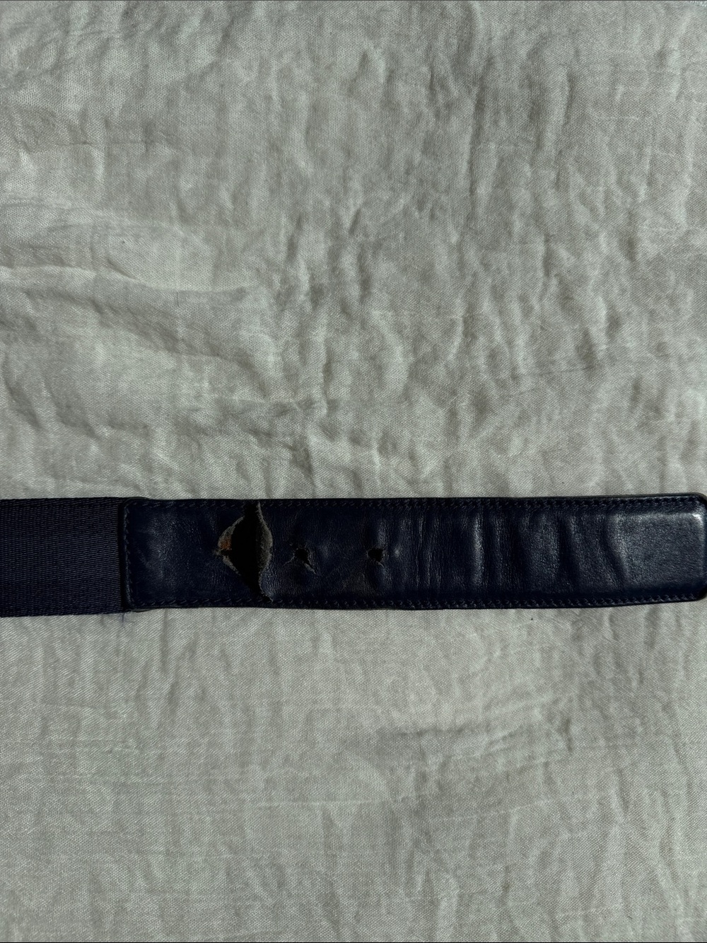 Gucci Navy Web Belt with Silver Double G Buckle - Picture 4 of 12